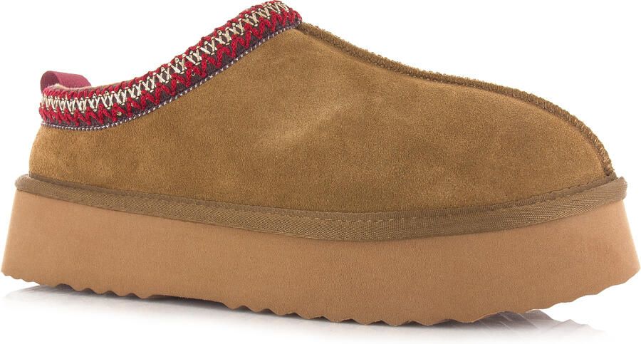 S C SC cognac boots met warme voering Suede Dames - Foto 3