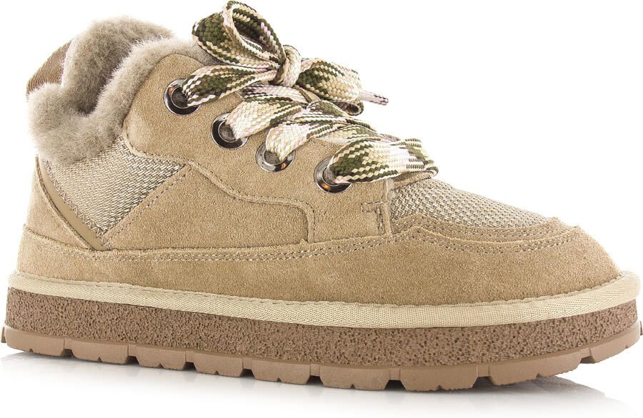S C SC Mellow taupe sneaker warme voering Leer Dames - Foto 4