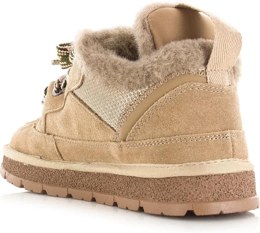 S C SC Mellow taupe sneaker warme voering Leer Dames - Foto 3