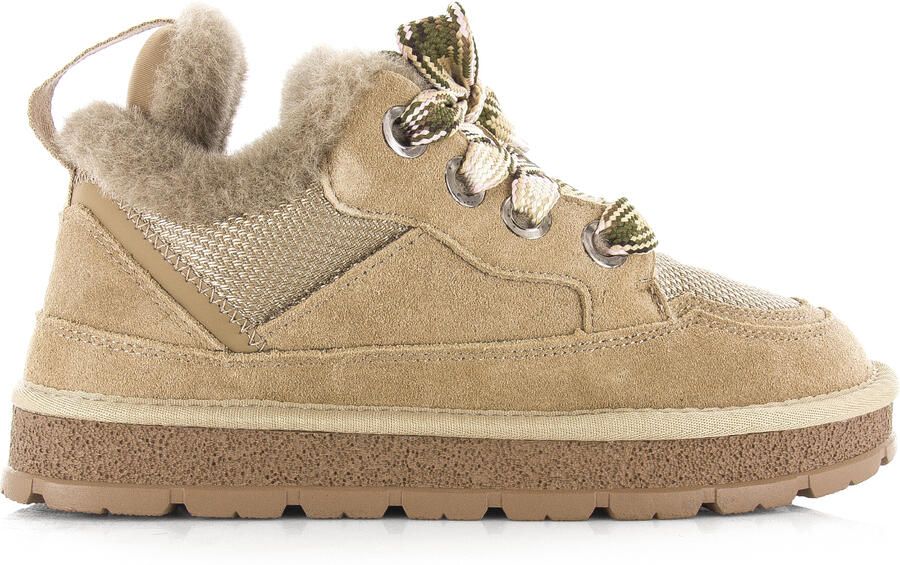 S C SC Mellow taupe sneaker warme voering Leer Dames