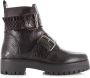 Shoecolate Bikerboot met ritssluiting Zwart Leer Biker boots Dames - Thumbnail 2