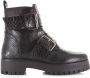 Shoecolate Bikerboot met ritssluiting Zwart Leer Biker boots Dames - Thumbnail 2