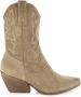 Shoecolate Cowboylaarzen Beige Suede Cowboy laarzen Dames - Thumbnail 1