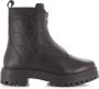 Shoecolate Leren boots met front zip Zwart Leer Biker boots Dames - Thumbnail 1