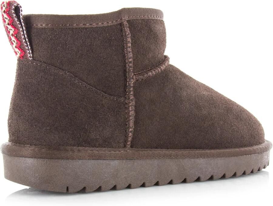 Shoecolate Classic Fur boot chocolate Suede Dames - Foto 3