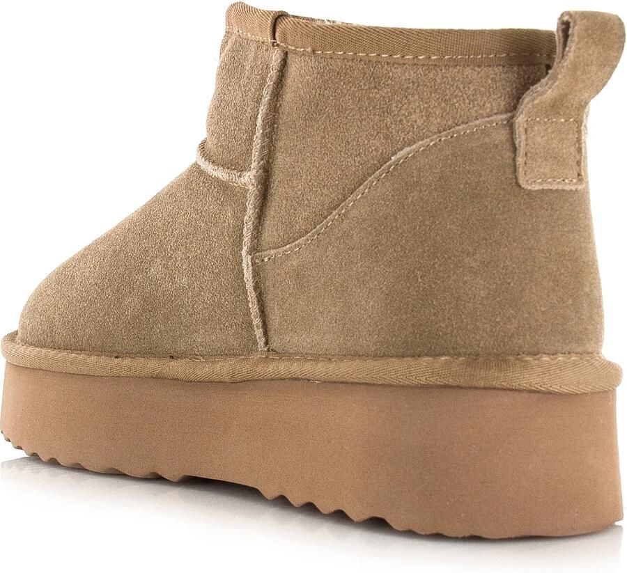 Shoecolate Classic ultra faux fur boot Taupe Suede Bont Dames - Foto 3