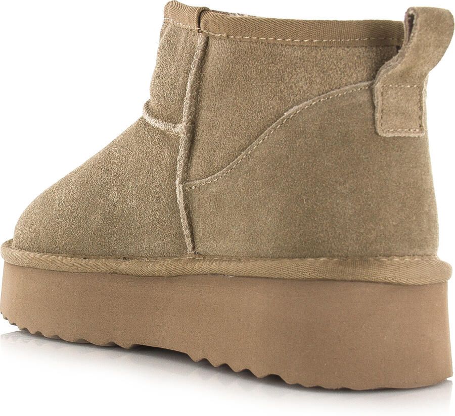 Shoecolate Classic ultra faux fur boot Taupe Suede Bont Dames - Foto 2