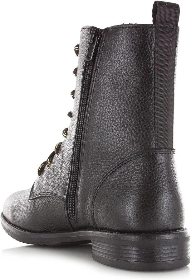 Shoecolate Leren veterboot met rits Zwart Leer Veterboots Dames - Foto 4