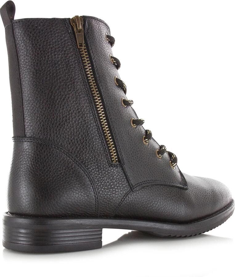 Shoecolate Leren veterboot met rits Zwart Leer Veterboots Dames - Foto 3
