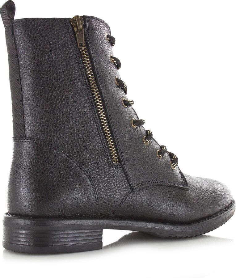 Shoecolate Leren veterboot met rits Zwart Leer Veterboots Dames - Foto 3