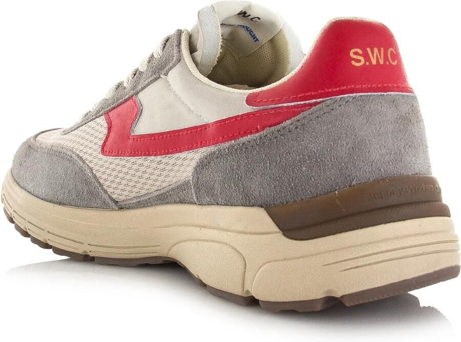 Stepney Workers Club S.W.C Osier S-Strike Geo-Merged grey red Suede Unisex - Foto 3