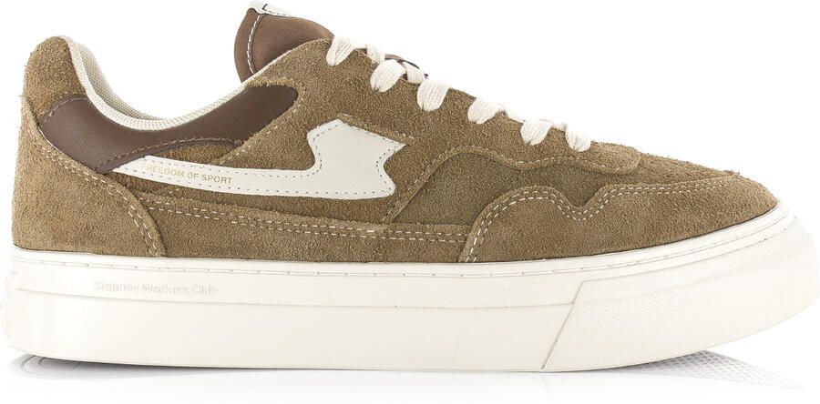 Stepney Workers Club S.W.C Pearl S-Strike Geo-Merged brown Suede Unisex