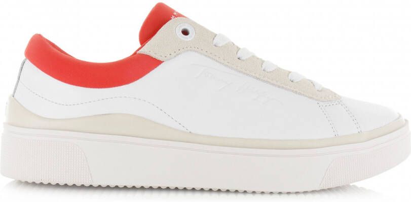 Tommy Hilfiger Lowcut leather cupsole FWoFW06 hawaiian coral Wit - Foto 7