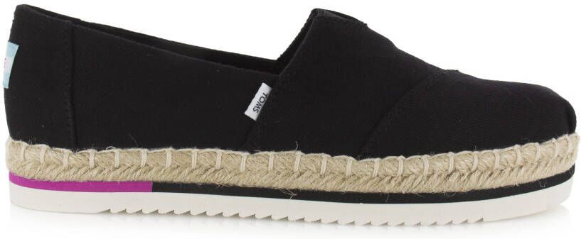 TOMS Alpargata platform rope Zwart Canvas Espadrilles Dames