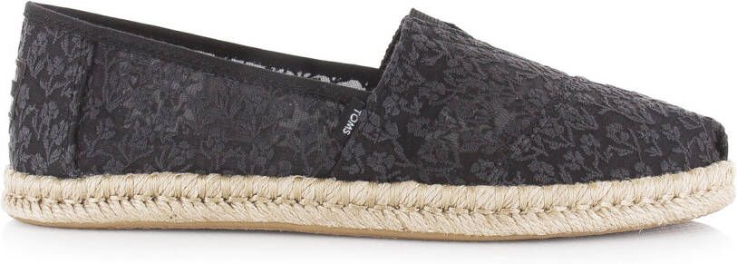 TOMS Alpargata Rope Floral Lace 10019818 Zwart Black Dames