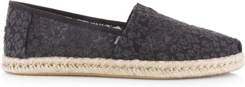 TOMS Alpargata Rope Floral Lace 10019818 Zwart Black Dames