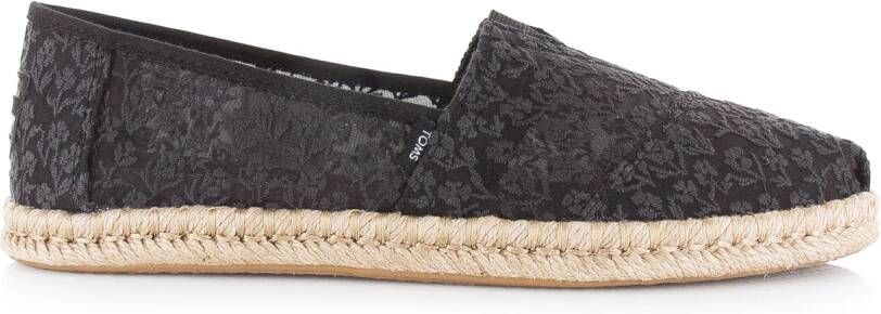 TOMS Alpargata Rope Floral Lace 10019818 Zwart Black Dames