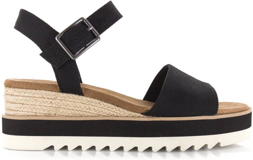 TOMS Diana black | smalle sandaal met Zwart Canvas Sandalen met hak Dames - Foto 4