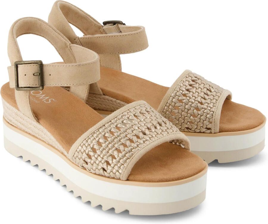 TOMS Diana plateau sandalen sleehak Suede Dames - Foto 5