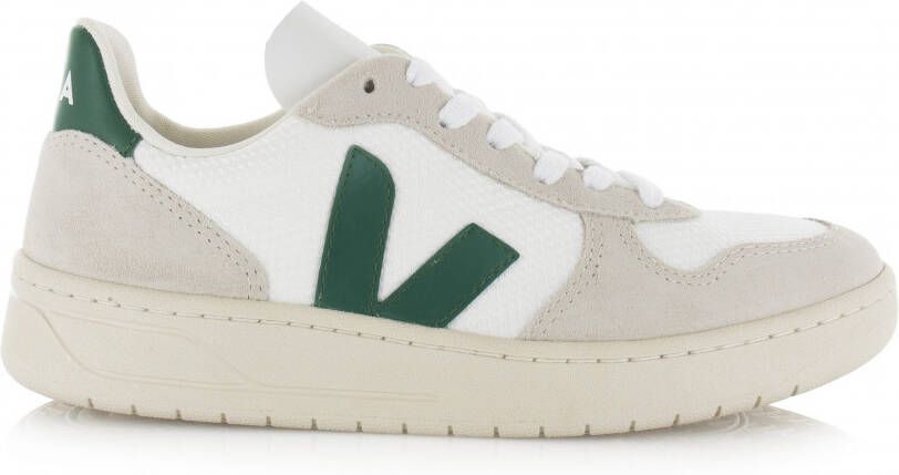 Veja Vx0102796B witte mesh+beige groen logo sneakers White - Foto 3