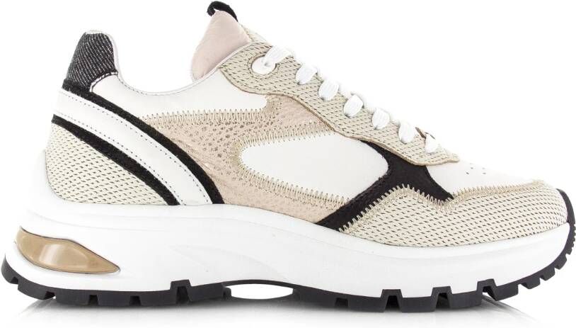 VIA VAI Lage Sneakers Dames Liz Dulce Maat: 43 Materiaal: Leer Kleur: Beige - Foto 3