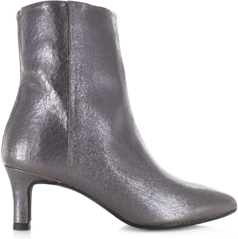 VIA VAI Noah Lou enkellaarsje met kitten heel Zilver Leer Enkellaars met hak Dames - Foto 3