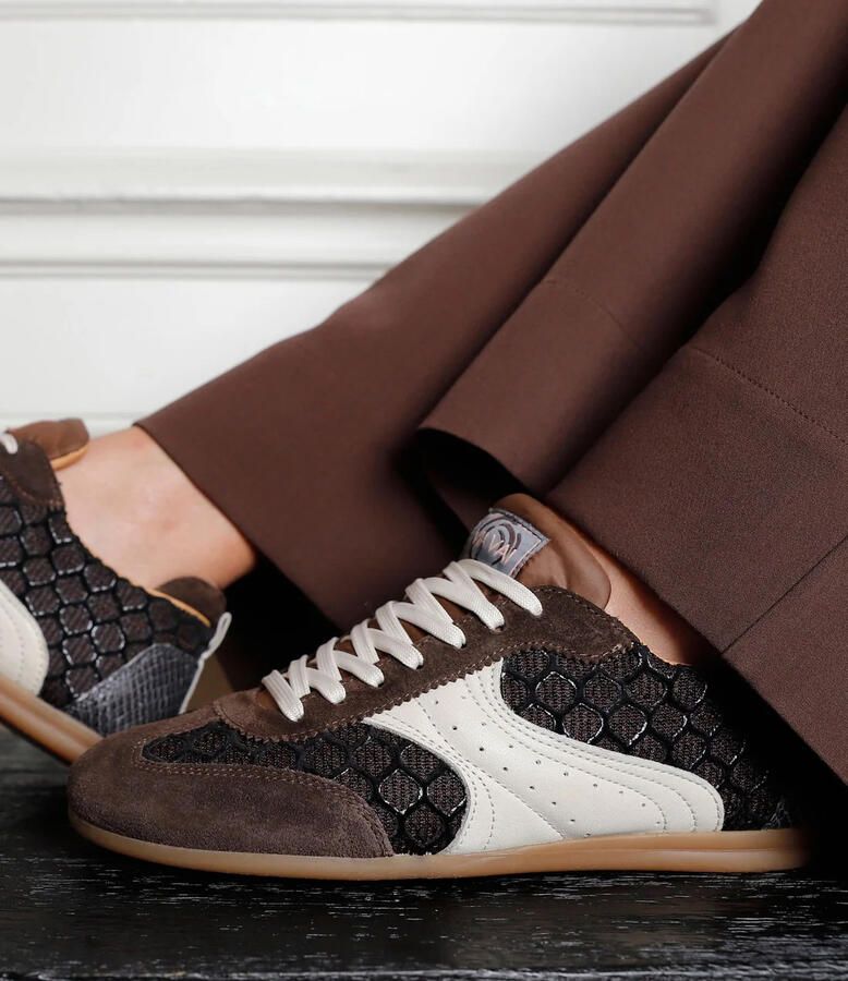 VIA VAI June Haylee Sneakers Dames Leer & Suède Bruin - Foto 4