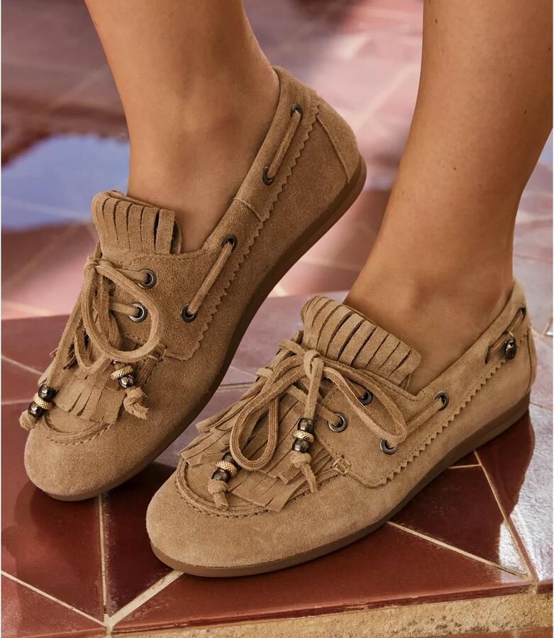 VIA VAI June Loua Mocassins dames Suède Beige - Foto 4