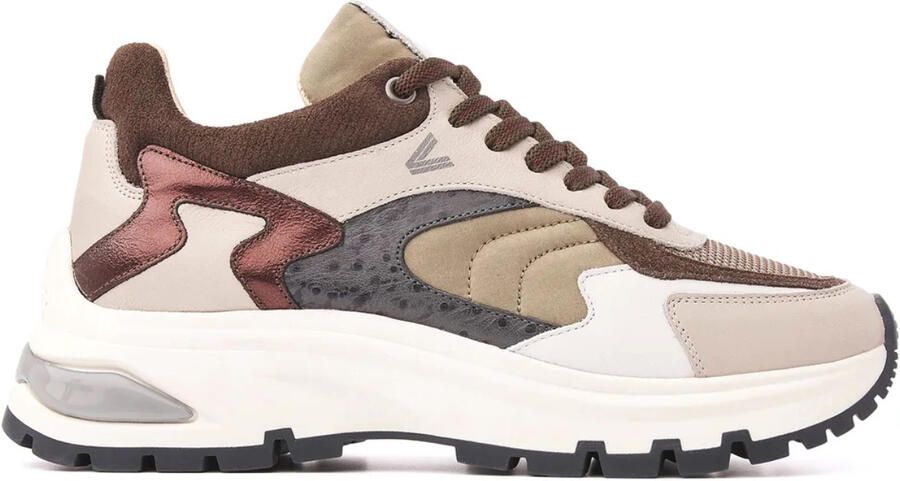 VIA VAI Liz Leighton Sneakers Dames Leer Mesh Suède Textiel Grijs - Foto 3