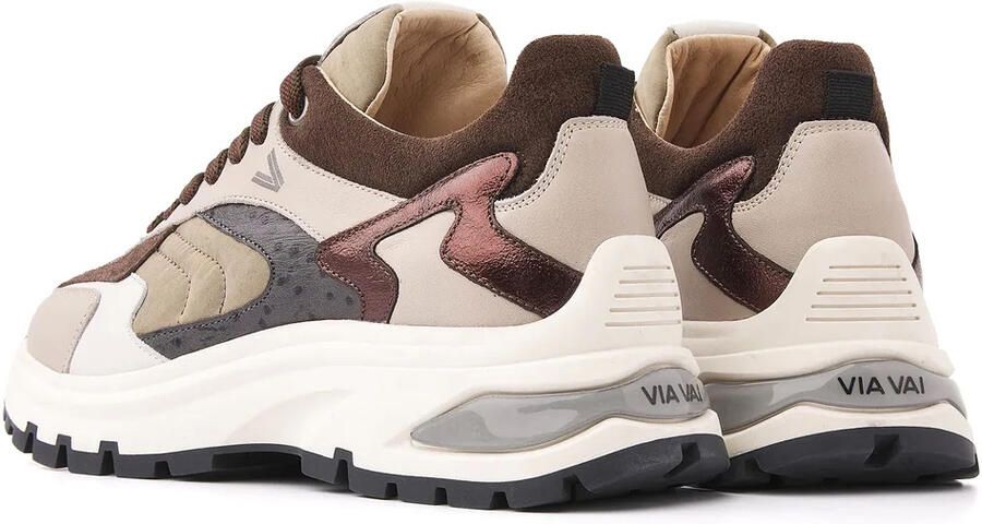 VIA VAI Liz Leighton Sneakers Dames Leer Mesh Suède Textiel Grijs - Foto 6