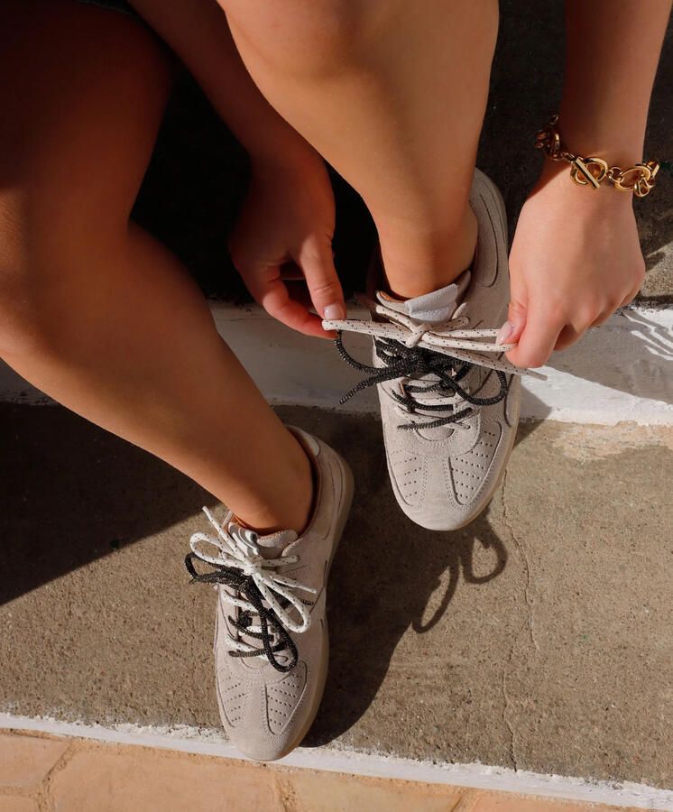 VIA VAI Nilla Macy Sneakers Dames Leer Suède Beige - Foto 4