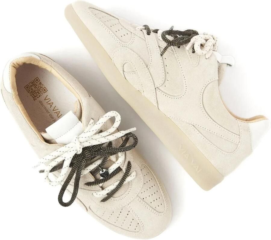 VIA VAI Nilla Macy Sneakers Dames Leer Suède Beige - Foto 3