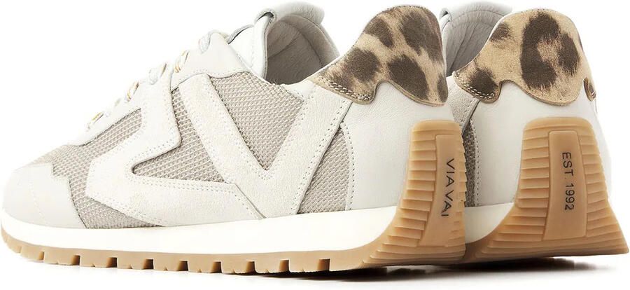 VIA VAI Scott Kenzie Sneakers Dames Leer Mesh Su�de Wit - Foto 6