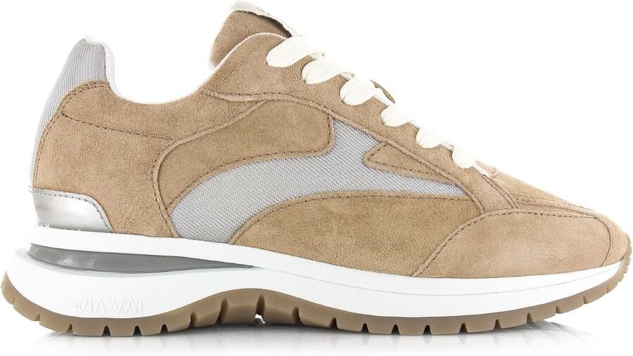VIA VAI Usher Riggs Sneakers dames Leer Mesh Suède Beige - Foto 4