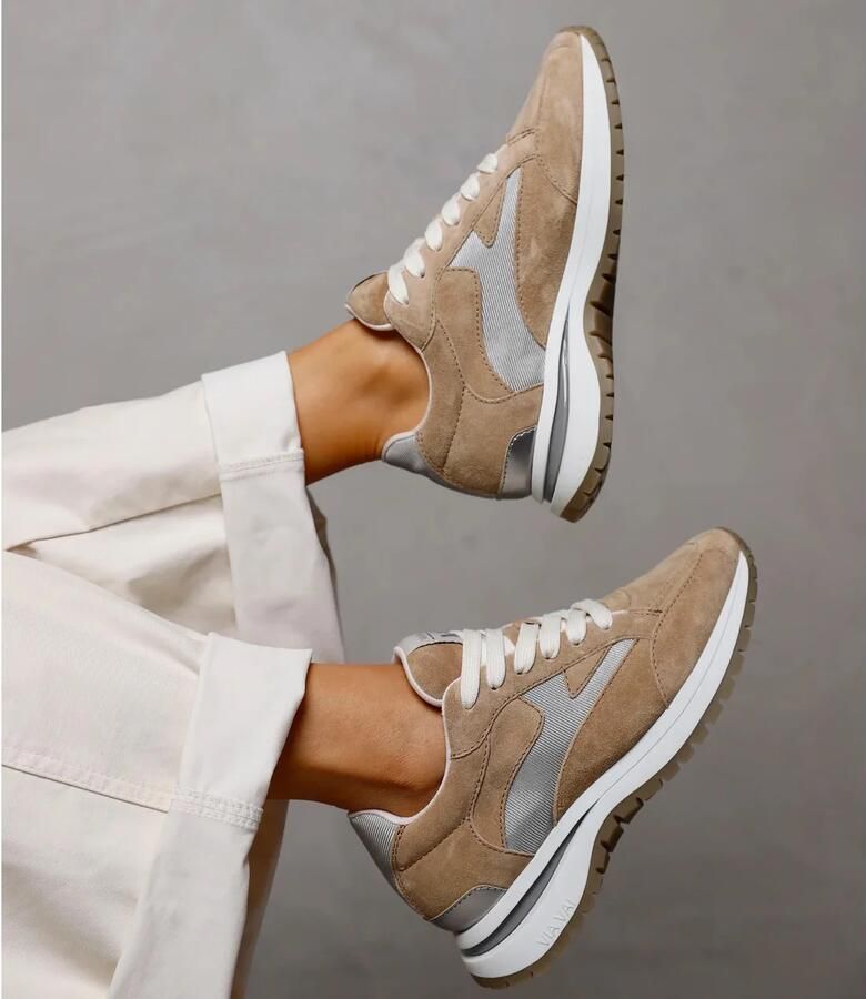 VIA VAI Usher Riggs Sneakers dames Leer Mesh Suède Beige - Foto 5