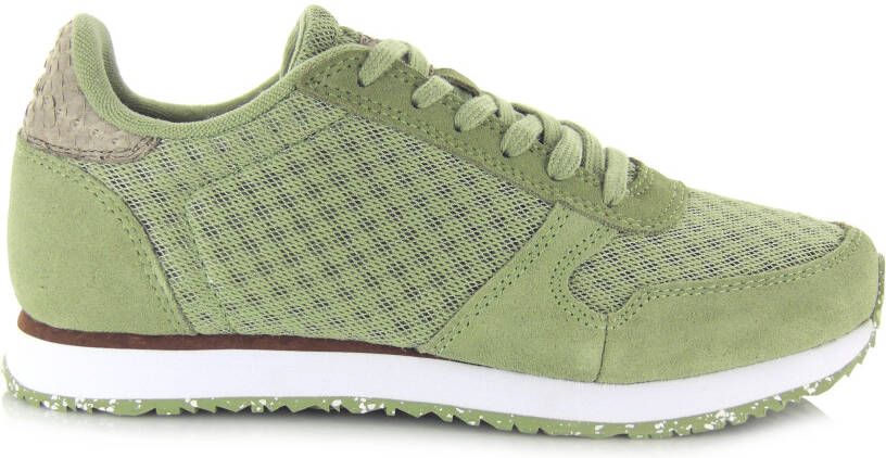 Woden Ydun Suede Mesh II Groen Textiel Lage sneakers Dames