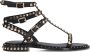 Ash Zwarte Leren Sandaal met Gouden Studs Black Dames - Thumbnail 4