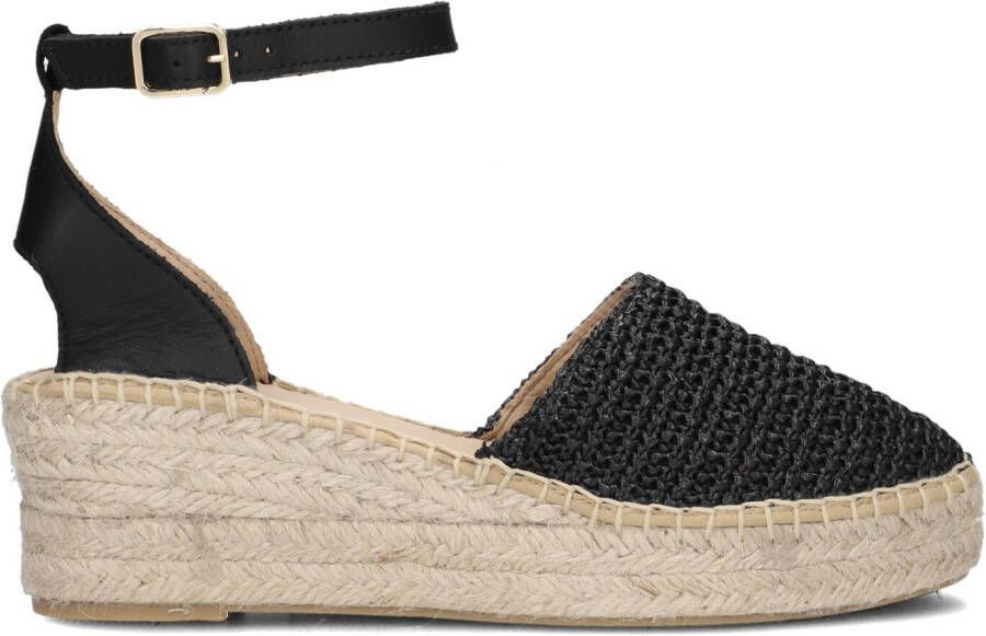 AYANA Espadrilles Dames Yu644 Maat: 42 Materiaal: Leer Kleur: Zwart