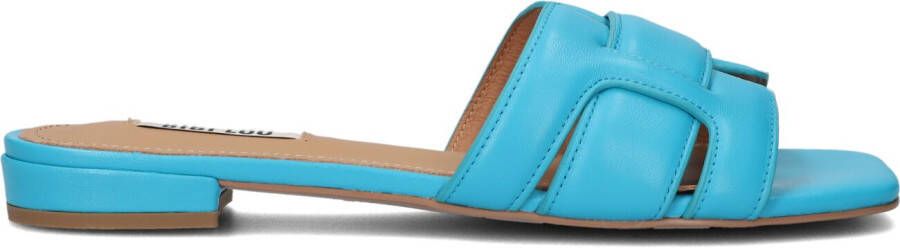 BiBi Lou Slippers Dames Sandalen Instappers Damesschoenen Leer Blokhak 760Z10VK Blauw - Foto 8