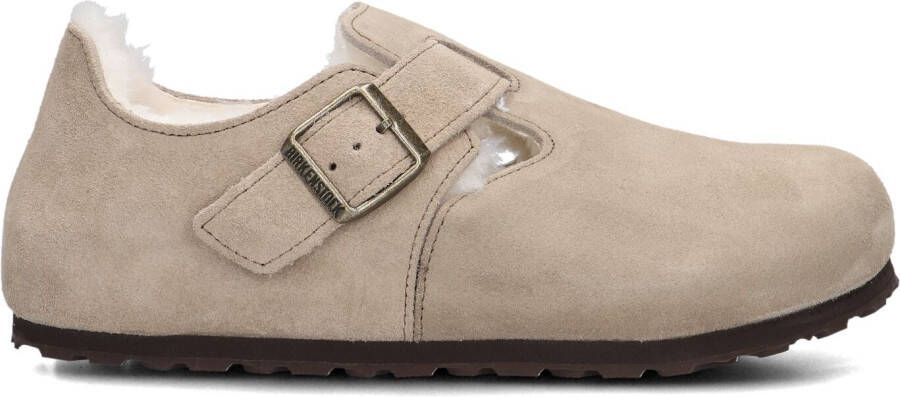 Birkenstock LONDON SHEARLING SUEDE LEATHER Dames pantoffelsHeren pantoffels Taupe - Foto 11