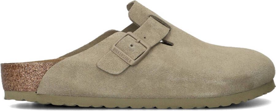 BIRKENSTOCK Instappers Heren Boston Heren Maat: 43 Materiaal: Suède Kleur: Beige