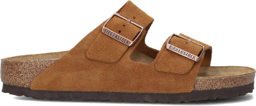 BIRKENSTOCK Slippers Dames Arizona Dames Maat: 42 Materiaal: Suède Kleur: Cognac