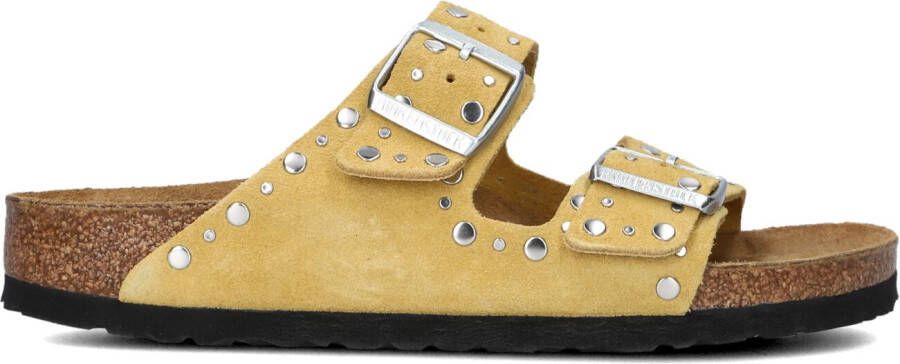 BIRKENSTOCK Teenslippers Dames Arizona Rivet Border Maat: 39 Materiaal: Suède Kleur: Geel