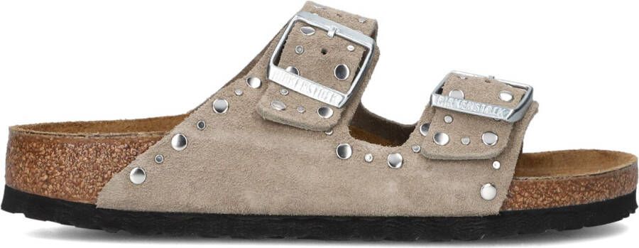 BIRKENSTOCK Teenslippers Dames Arizona Rivet Border Maat: 39 Materiaal: Suède Kleur: Beige