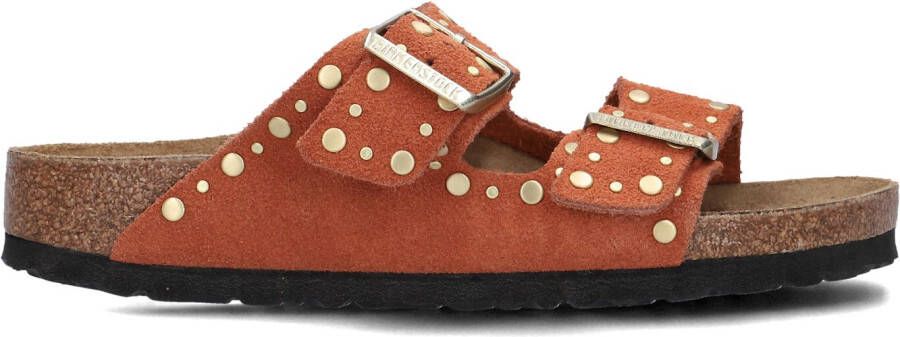 BIRKENSTOCK Teenslippers Dames Arizona Rivet Border Maat: 40 Materiaal: Suède Kleur: Oranje