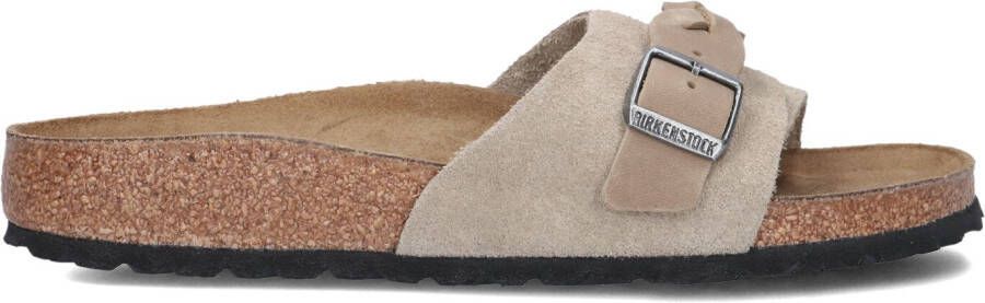 BIRKENSTOCK Slippers Dames Oita Braided Maat: 40 Materiaal: Suède Kleur: Taupe