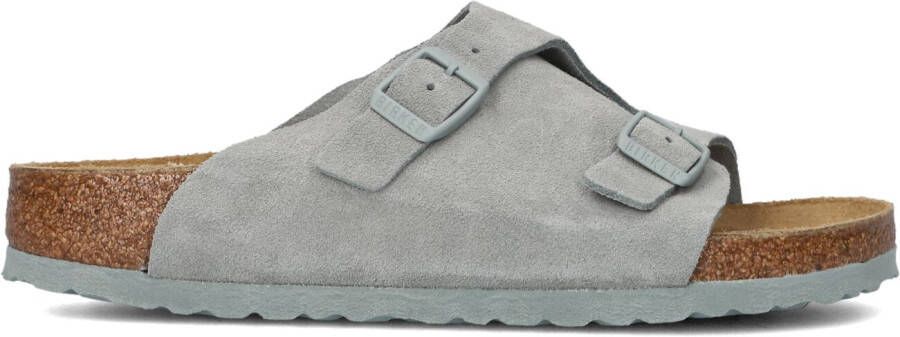 BIRKENSTOCK Slippers Dames Zürich Maat: 39 Materiaal: Suède Kleur: Blauw