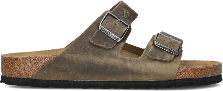 BIRKENSTOCK Slippers Heren Arizona Heren Maat: 43 Materiaal: Leer Kleur: Groen