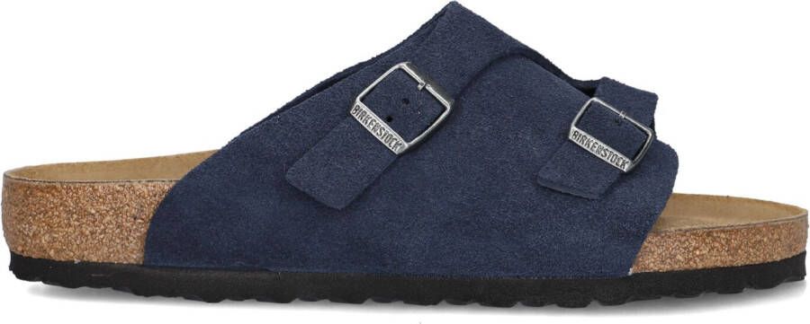 BIRKENSTOCK Slippers Heren Zurich Bs Maat: 40 Materiaal: Suède Kleur: Blauw