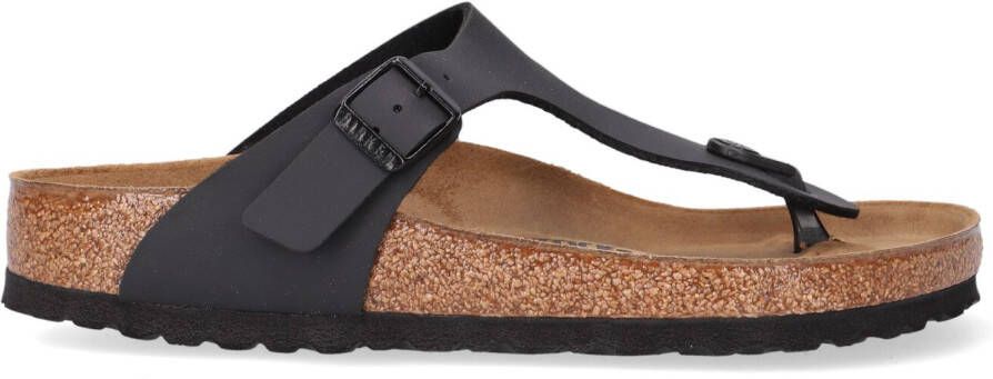 BIRKENSTOCK Teenslippers Dames Gizeh Dames Maat: 38 Materiaal: Leatherlook Kleur: Zwart